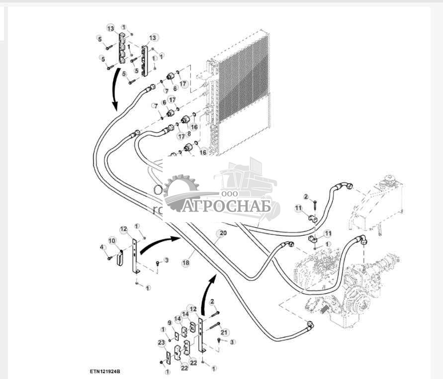 Шланги охладителя масла, Tier 2 